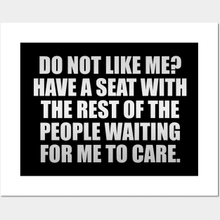 Do Not Like Me Have A Seat Funny Sayings Posters and Art